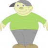Boy with a ball cap and green shirt clip art